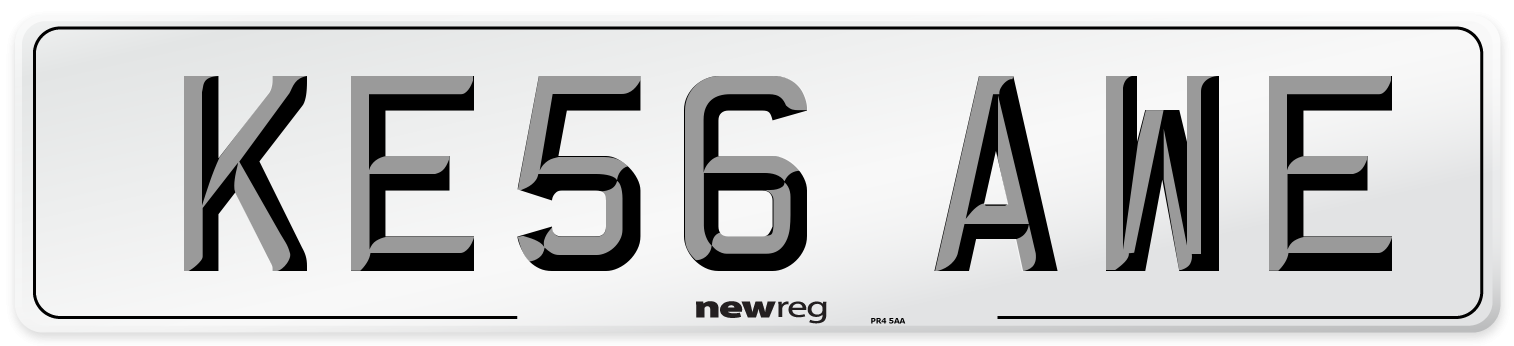 KE56 AWE Number Plate from New Reg